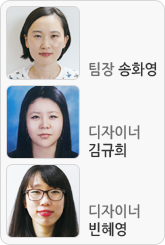 디자인팀 팀장 송화영 교사 김규희, 빈혜영